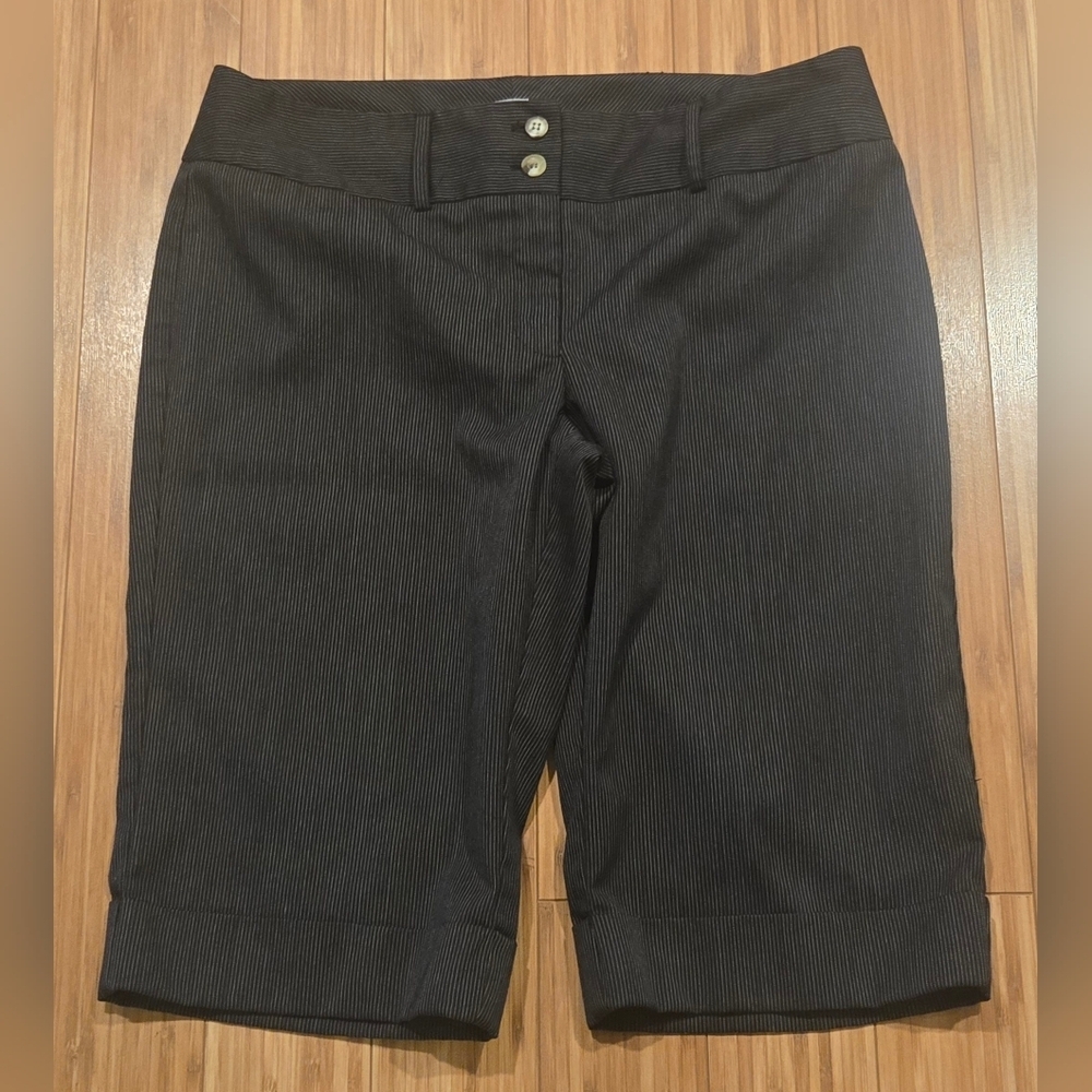 Studio 1940 Black Pinstripe Bermuda Shorts